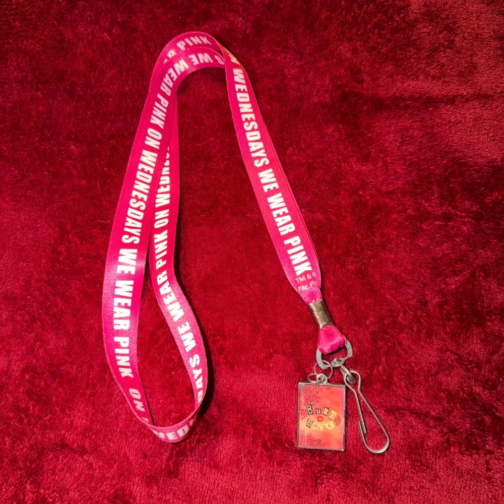 Mean Girls Burn Book Lanyard On Wednesdays We Wear Pink Paramount Pictures Pink